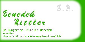 benedek mittler business card